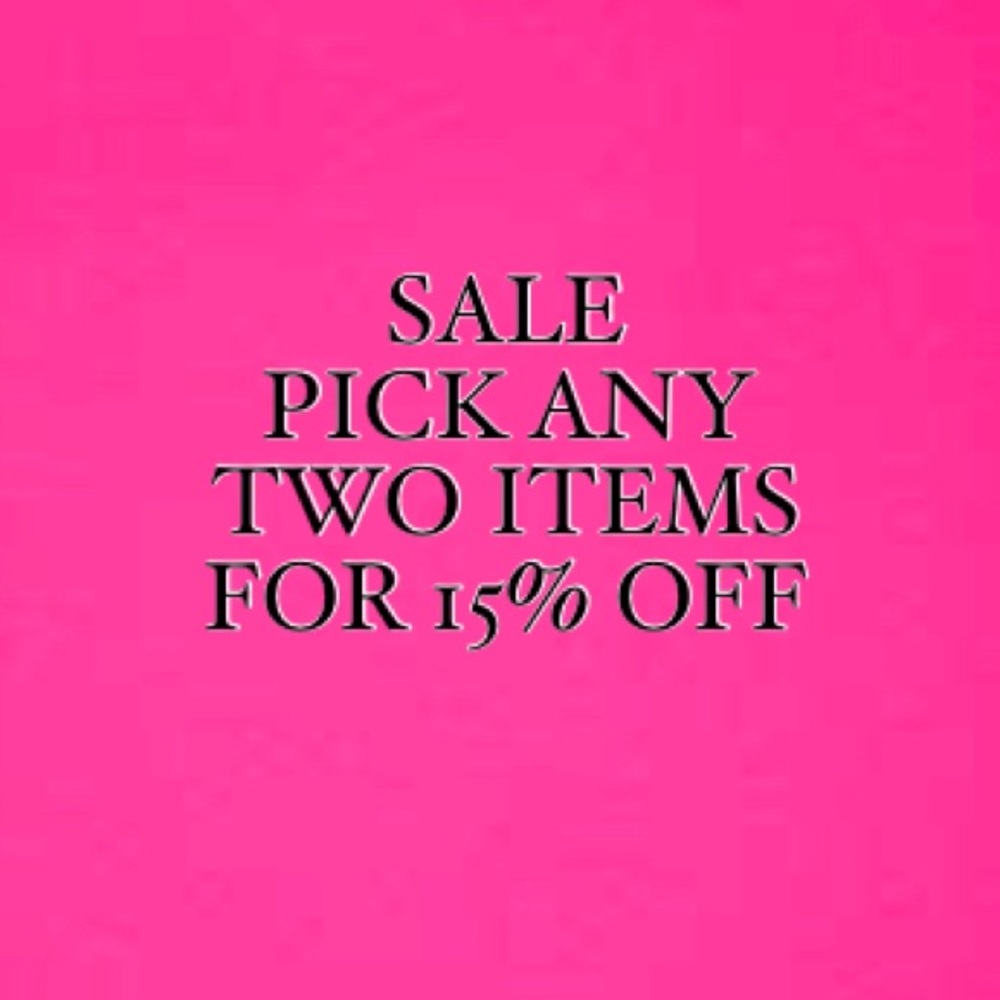 Sale 15% off 2 items or more